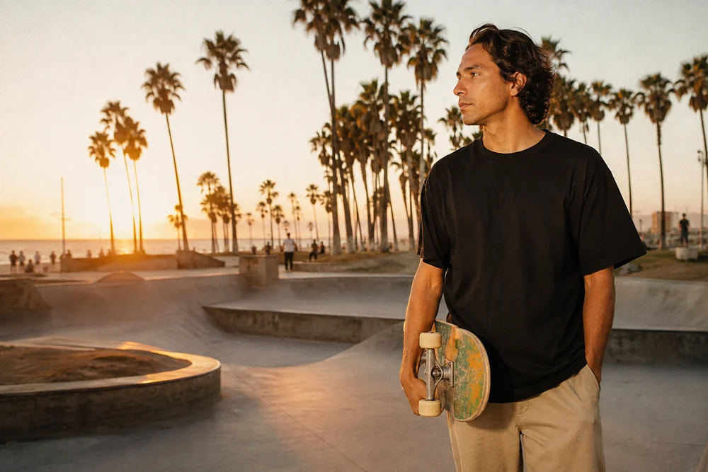 Estilo urbano y skate al atardecer